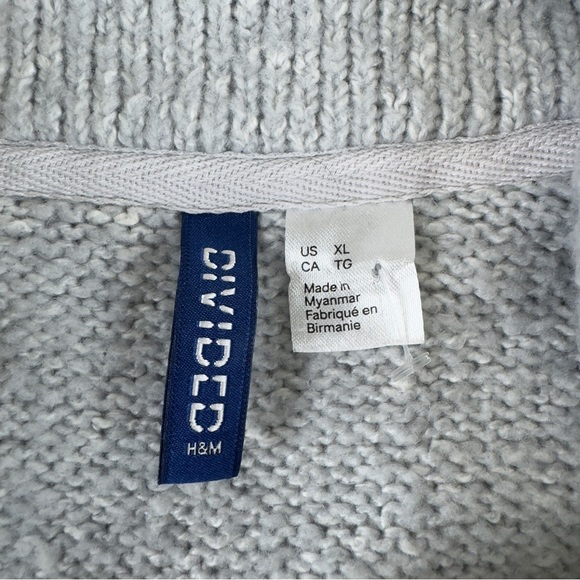 Divided Light Gray Cotton-Blend Shawl Collar Cardigan by H&M - Picture 13 of 15